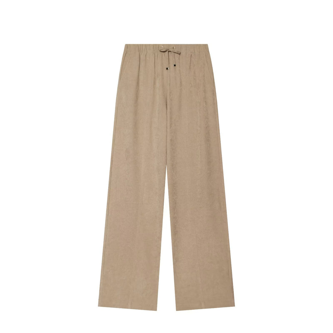 Damen Weite Palazzo-Loungehose mit Tunnelzug und Bügelfalte Nord Taschen