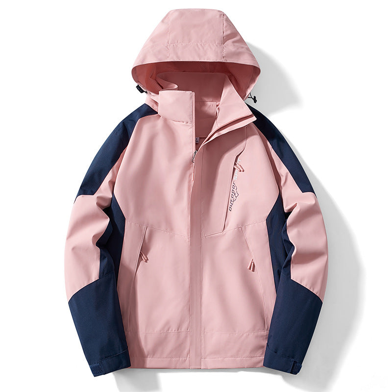 Herren Colorblock Softshell-Trekkerjacke mit Kapuze, verdeckten Reißverschlüssen und seitlichen Eingrifftaschen Nord Taschen