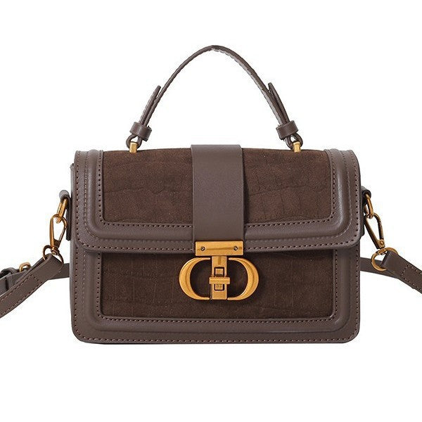Damen elegante Handtasche mit Krokodilprägung und goldenen Akzenten Nord Taschen
