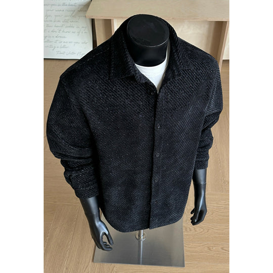 Herren Bedrucktes Langarm-Hemd Nord Taschen