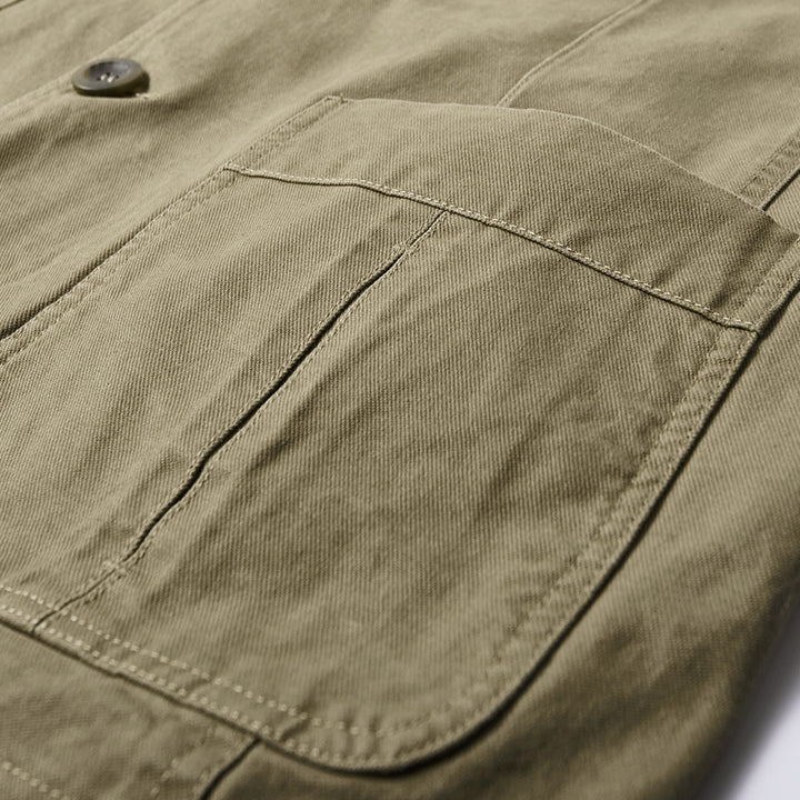 Herren  legeres Baumwoll-Twill Sakko mit aufgesetzten Taschen und gestreiftem Innenfutter Nord Taschen