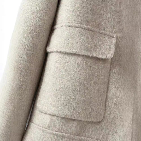 Herren Wollmix-Übergangsjacke mit Stehkragen, Reißverschluss und Pattentaschen Nord Taschen