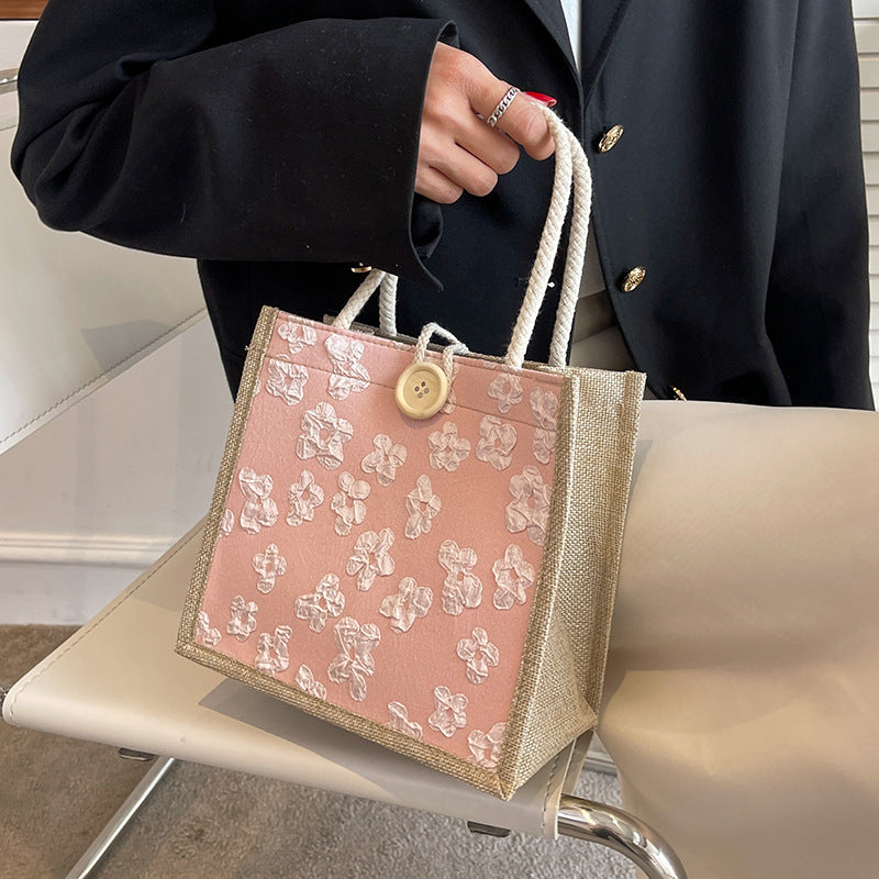 Damen Stoff Tragetasche mit floralem Design Nord Taschen