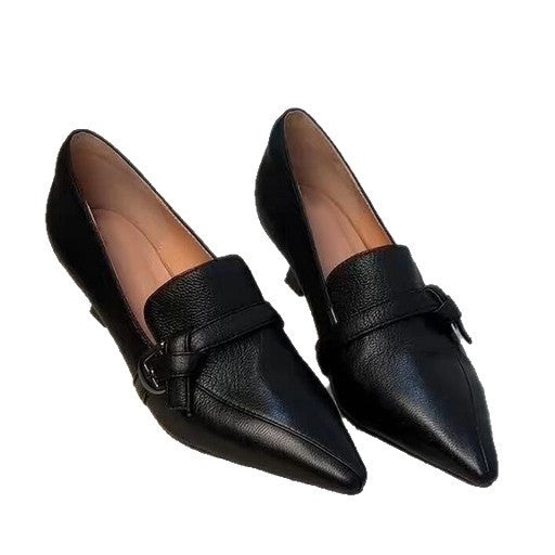 Damen elegante spitze Ballerinas mit feinem Riemen
