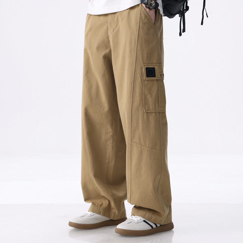 Herren weit geschnittene Baumwoll-Cargohose mit aufgesetzten Beintaschen und Relaxed-Fit Nord Taschen