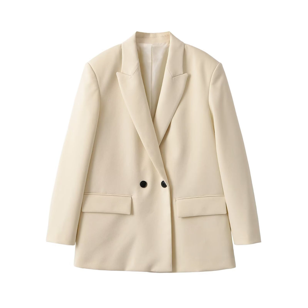 Damen Longline-Blazer mit verlängertem Schnitt, Doppelknopf und Pattentaschen Nord Taschen