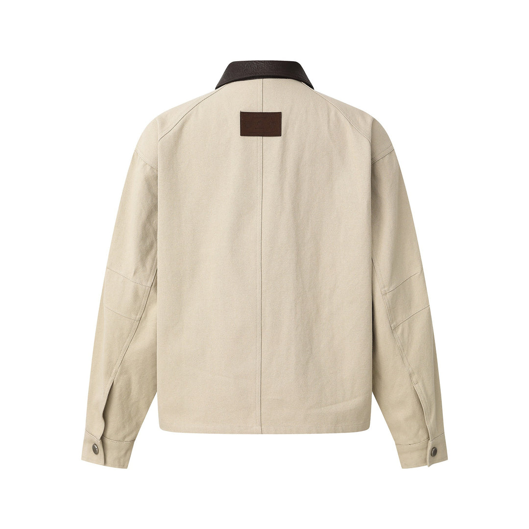 Herren Kurzjacke im Fieldstyle mit Cord‑Utilitytaschen und kontrastierendem Lederkragen Nord Taschen