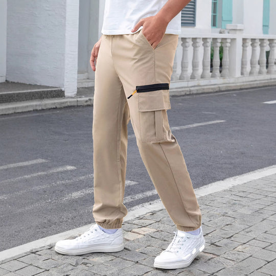 Herren Technische Cargo-Jogginghose mit Reißverschlusstaschen, Tunnelzug und elastischen Knöchelbündchen Nord Taschen