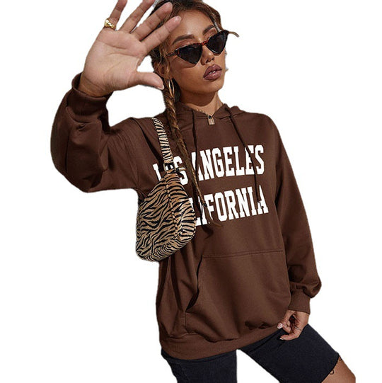 Damen Oversize-Kapuzenpullover im Collegestyle mit Kängurutasche, Retro-Logoprint und French-Terry-Futter Nord Taschen