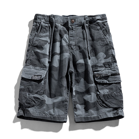 Herren Camouflage-Cargo-Shorts mit elastischem Tunnelzugbund und Multifachtaschen Nord Taschen