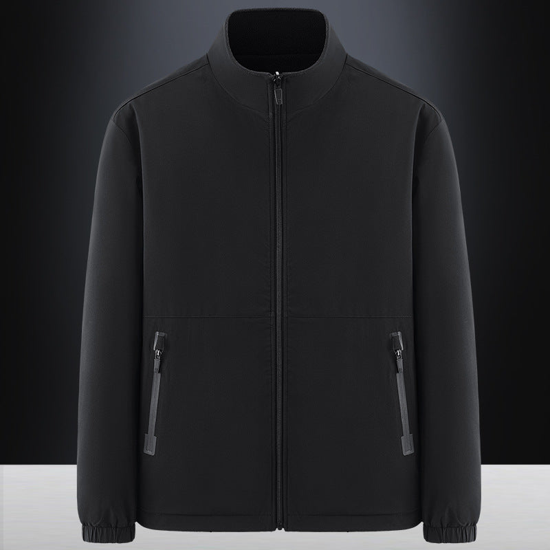 Herren Minimalistische technische Allwetter-Softshelljacke mit Stehkragen und wasserabweisenden Reißverschlüssen Nord Taschen