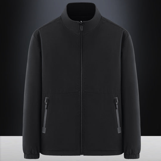 Herren Minimalistische technische Allwetter-Softshelljacke mit Stehkragen und wasserabweisenden Reißverschlüssen Nord Taschen