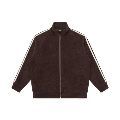 Unisex Oversize-Teddyfleece-Zippjacke mit Stehkragen und Kontraststreifen Nord Taschen
