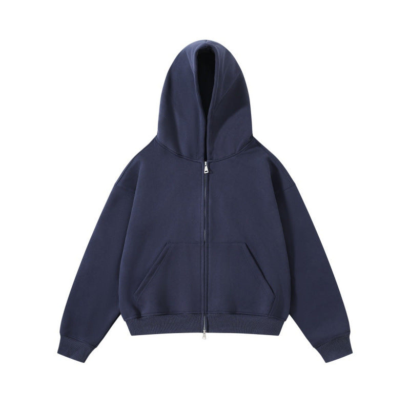 Unisex Oversize Kapuzenjacke mit durchgehendem Reißverschluss und Kängurutaschen aus Baumwoll-Fleece Nord Taschen