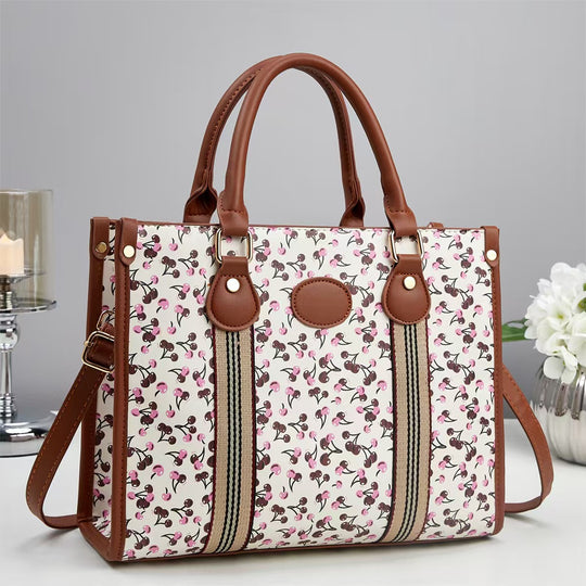 Damen Handtasche im verspielten Blumenmuster mit abnehmbarem Schulterriemen Nord Taschen