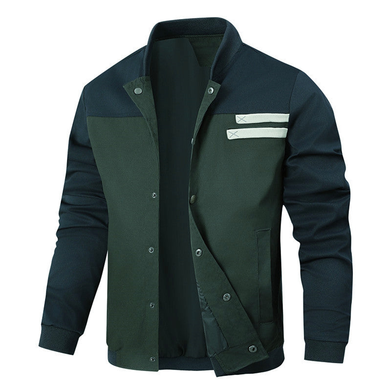 Herren sportlich-elegante Collegejacke mit Druckknopfleiste und kontrastierenden Einsätzen Nord Taschen