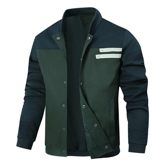 Herren sportlich-elegante Collegejacke mit Druckknopfleiste und kontrastierenden Einsätzen Nord Taschen