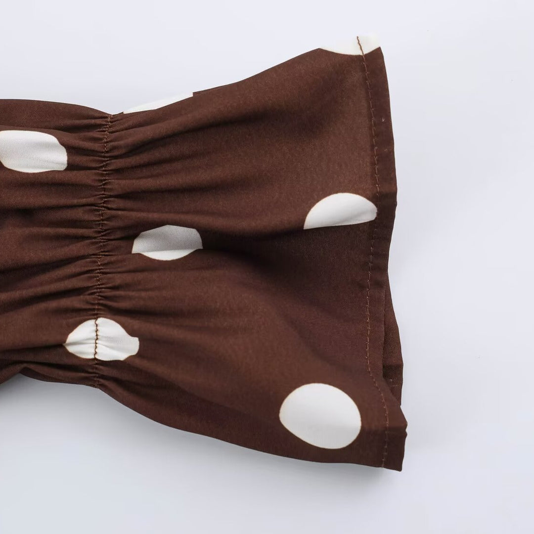 Damen Plissiertes Midikleid im Hemdblusenstil mit Taillennaht und Volantmanschetten Nord Taschen