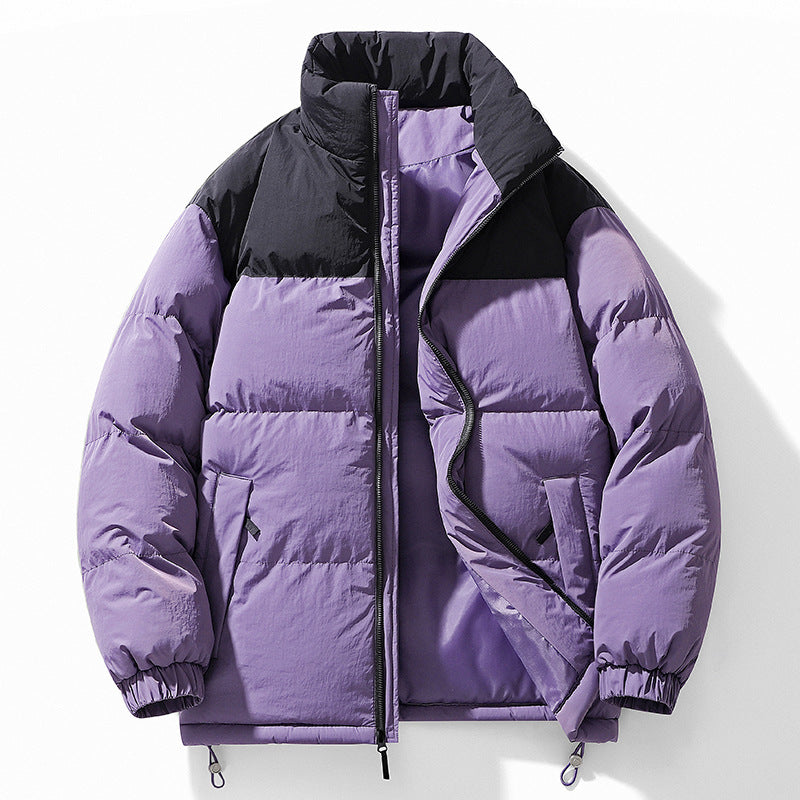 Herren Gefütterte Steppjacke mit hohem Kragen, Kordelzugsaum und Kontrastpaneel Nord Taschen