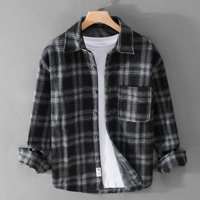 Herren Karo-Flanell-Overshirt mit Brusttasche und Relaxed-Fit Nord Taschen