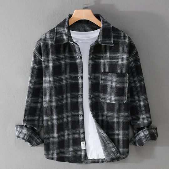 Herren Karo-Flanell-Overshirt mit Brusttasche und Relaxed-Fit Nord Taschen