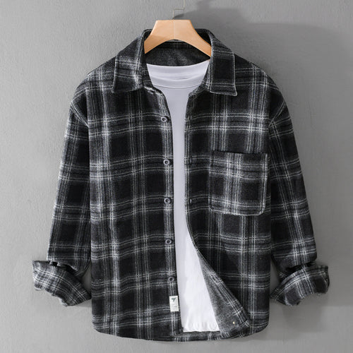 Herren Karo-Flanell-Overshirt mit Brusttasche und Relaxed-Fit Nord Taschen