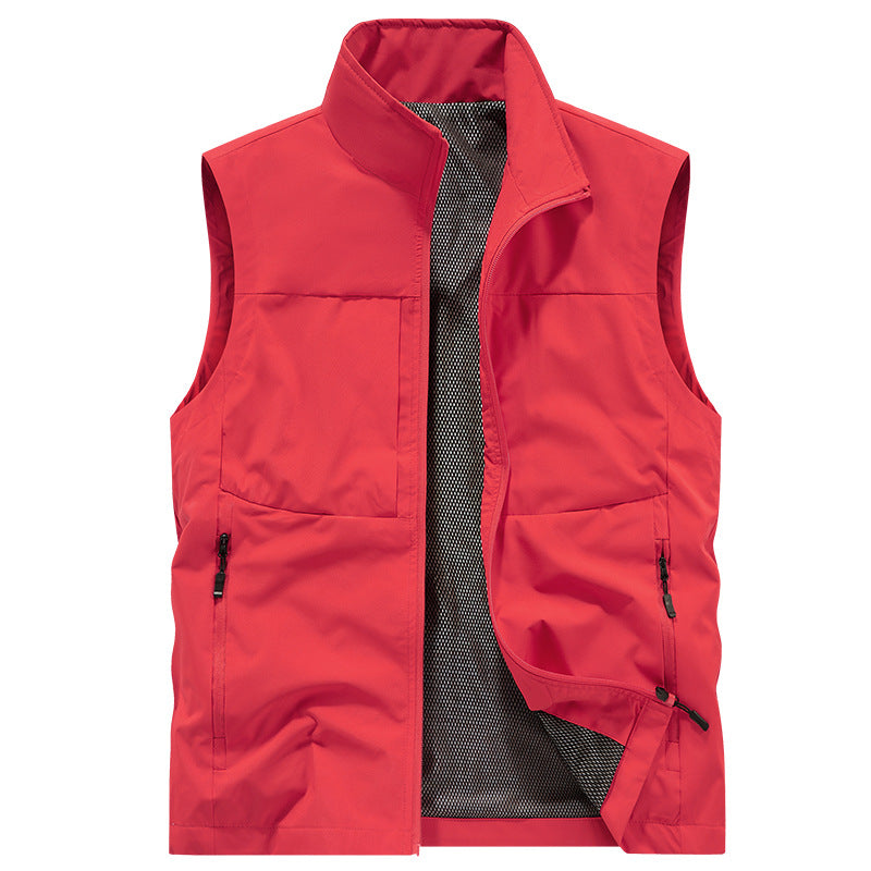 Herren Leichte Outdoor-Utilityweste mit Mesh‑Futter, windabweisender Microfaser und sicheren Reißverschlusstaschen Nord Taschen