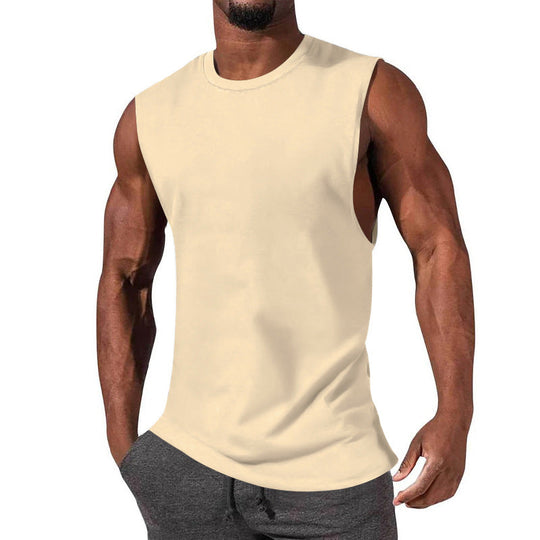 Herren nan athletisches Tanktop mit extra tiefem Armanschnitt und elastischem Baumwollmix