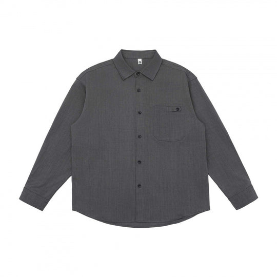 Unisex Oversize-Langarmhemd im Boxy-Cut mit Brusttasche und gerundetem Saum Nord Taschen