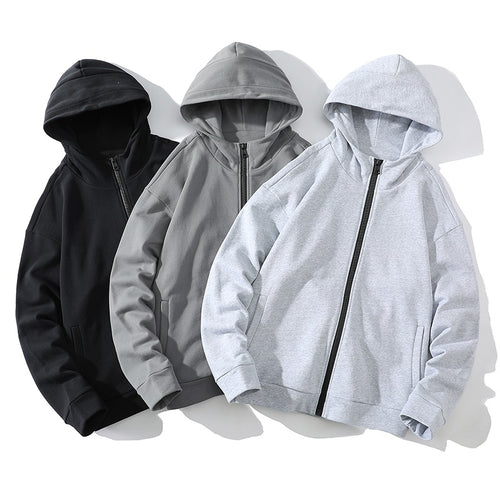 Unisex Oversize Kapuzen-Zipjacke aus weichem Fleece mit durchgehendem Reißverschluss und Eingrifftaschen Nord Taschen