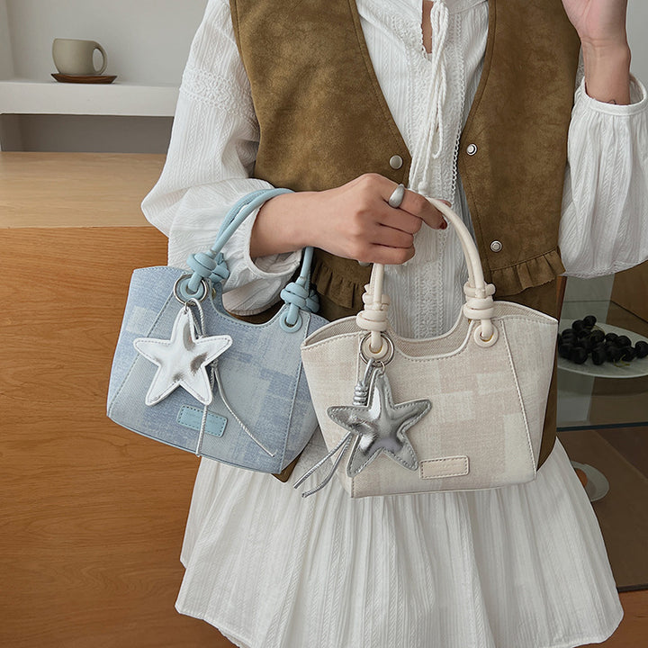 Damen Mini-Handtasche mit modischem Sternenschlüsselanhänger Nord Taschen