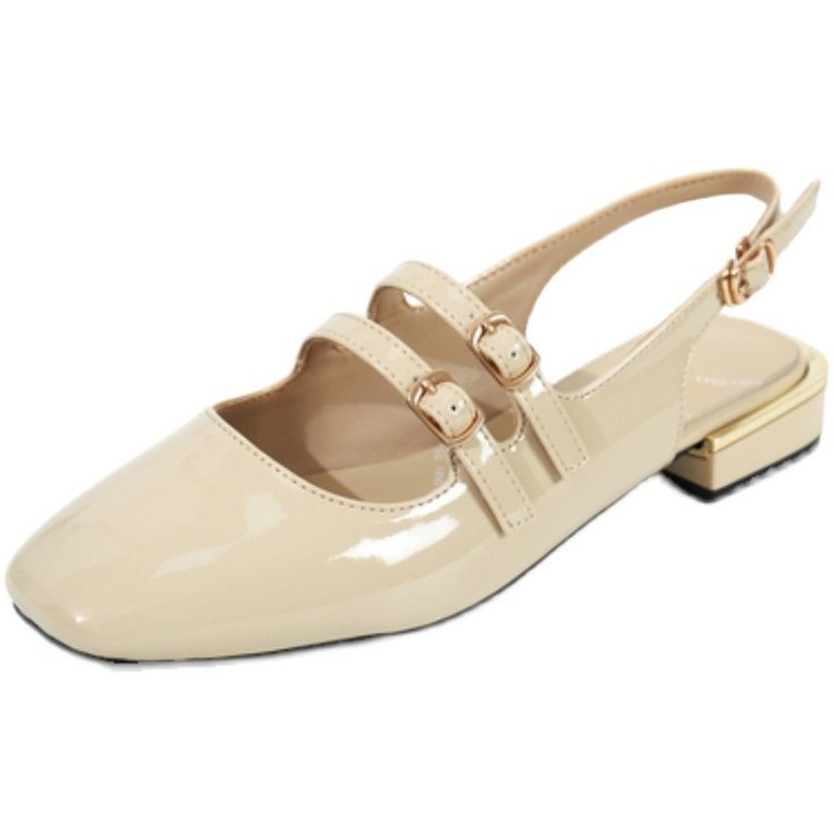 Damen Sling-Ballerinas mit doppeltem Riemchen und komfortablem Blockabsatz