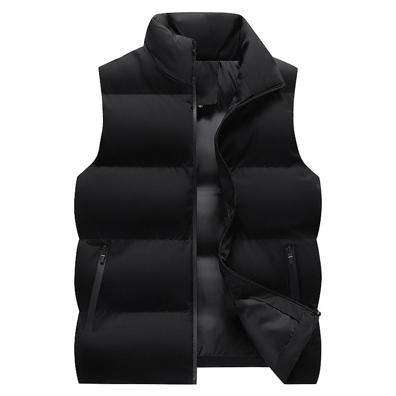 Herren Minimalistische Outdoor-Steppweste mit breiter Blocksteppung, isolierter Wattierung und verdeckten Reißverschlusstaschen Nord Taschen