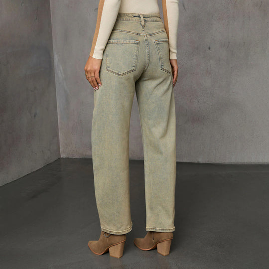Damen High-Waist Culotte-Jeans mit sichtbarer Vordernaht Nord Taschen