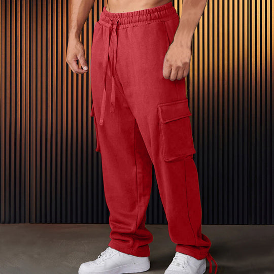 Herren Cargo-Sweathose im Relaxed-Fit mit großen Klappentaschen und Kordelzug Nord Taschen