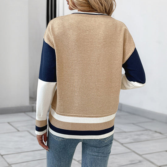 Damen Lässiger Farbauswahl Pullover Nord Taschen