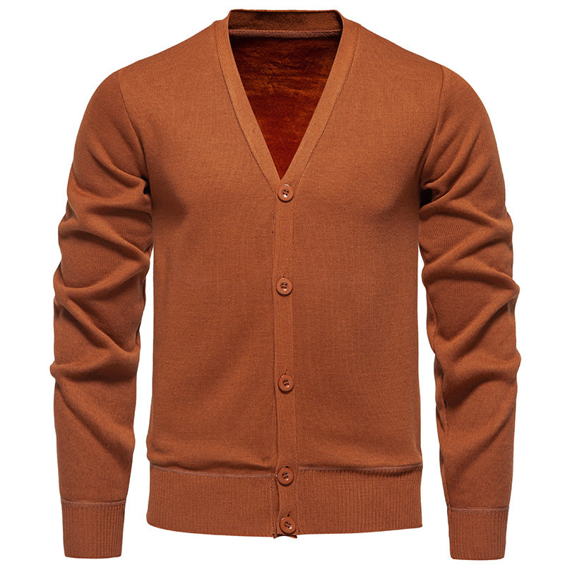 Herren Feinstrick-Cardigan mit V-Ausschnitt, schmaler Silhouette und Rippabschlüssen Nord Taschen