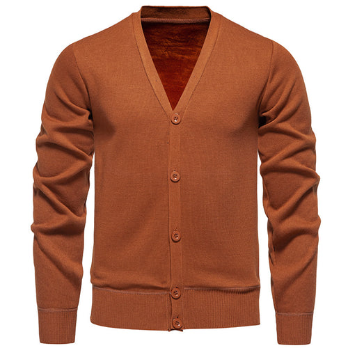 Herren Feinstrick-Cardigan mit V-Ausschnitt, schmaler Silhouette und Rippabschlüssen Nord Taschen