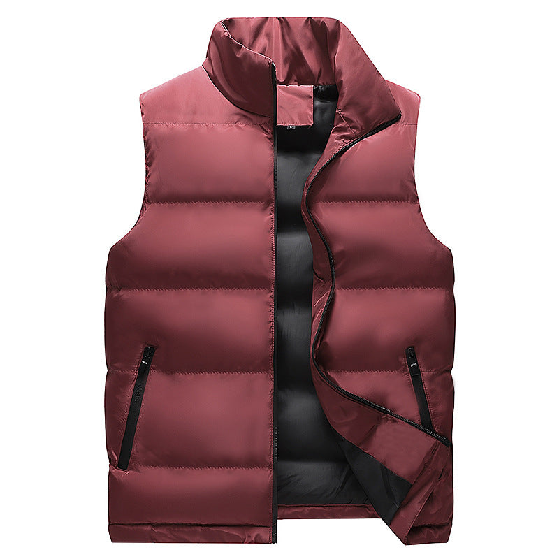 Herren Minimalistische Outdoor-Steppweste mit breiter Blocksteppung, isolierter Wattierung und verdeckten Reißverschlusstaschen Nord Taschen