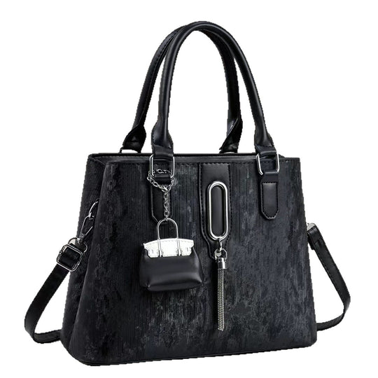 Damen elegante Handtasche mit strukturiertem Obermaterial und abnehmbarem Mini-Portemonnaie Nord Taschen