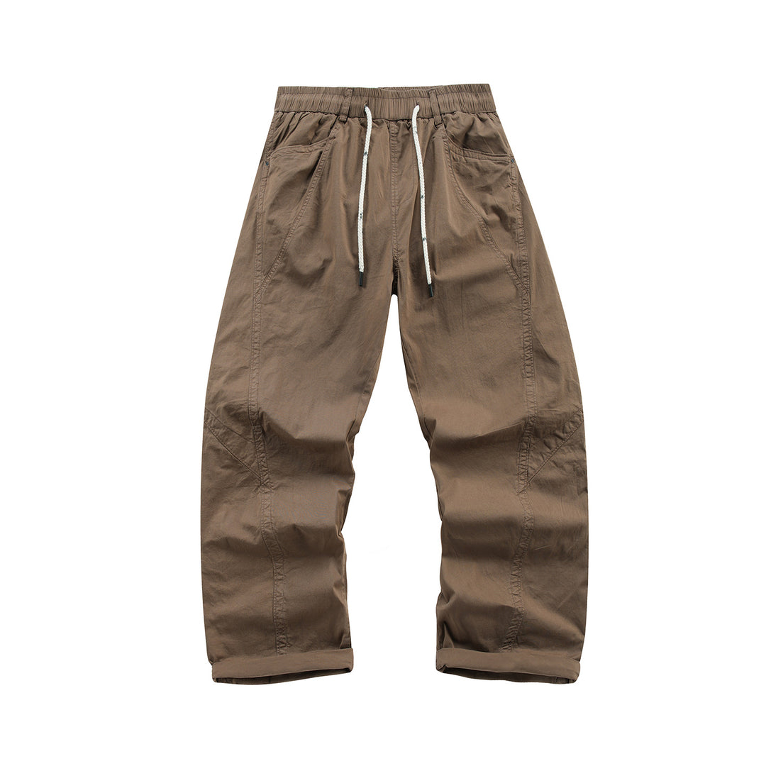 Herren Leichte Relaxed-Fit Bundhose mit Tunnelzug, schrägen Eingrifftaschen und Paneelnähten Nord Taschen