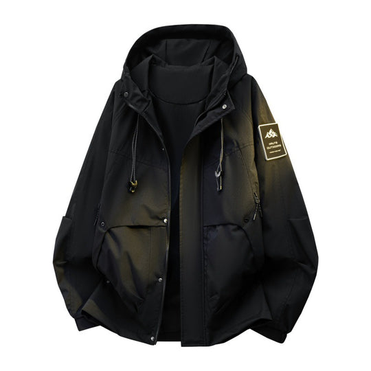 Herren Wattierte Kapuzen-Utility-Jacke mit abnehmbarem Innenfutter & hohem Stehkragen Nord Taschen