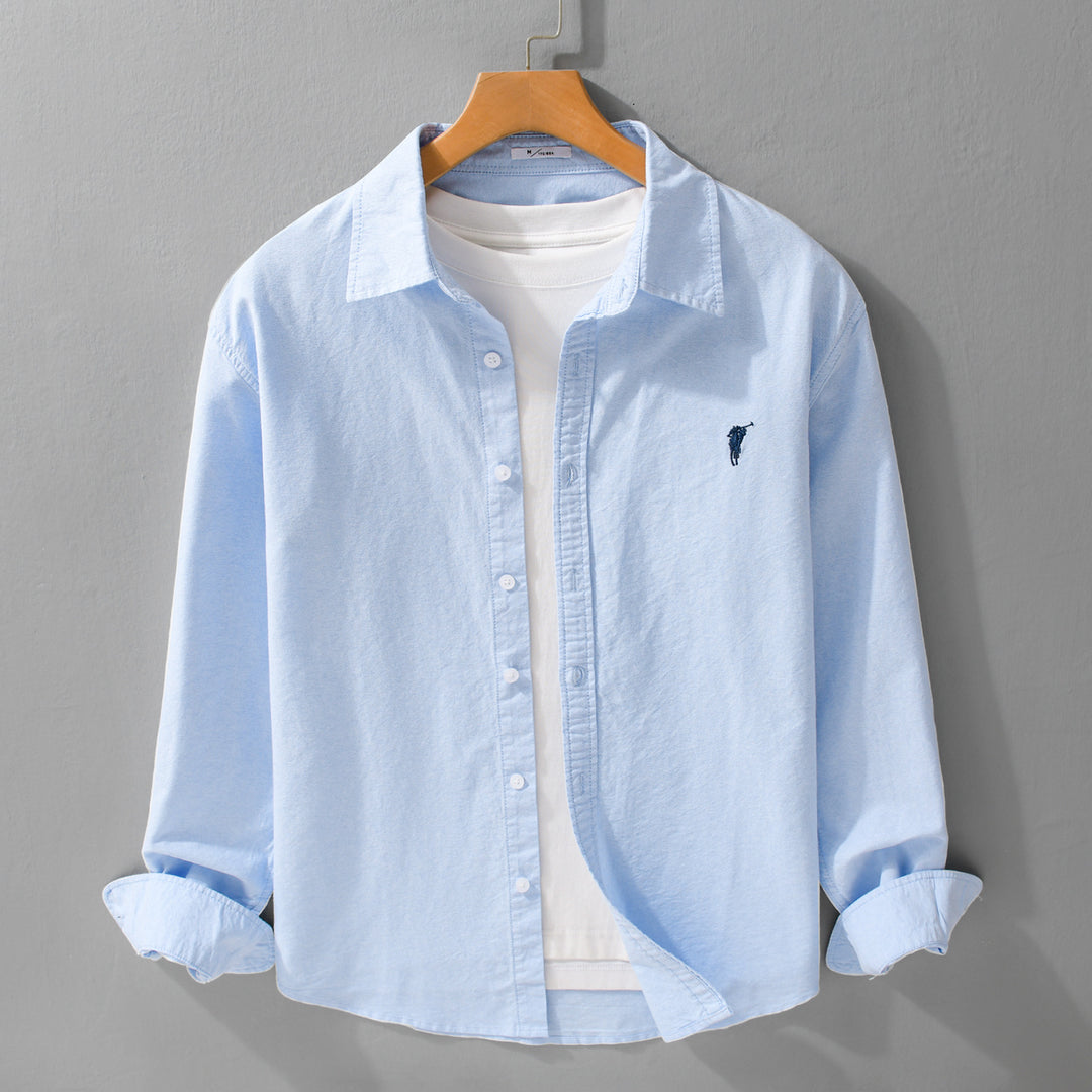Herren Leichtes Oxford-Hemd Relaxed-Fit mit dezenter Bruststickerei und weicher Vintage-Waschung Nord Taschen