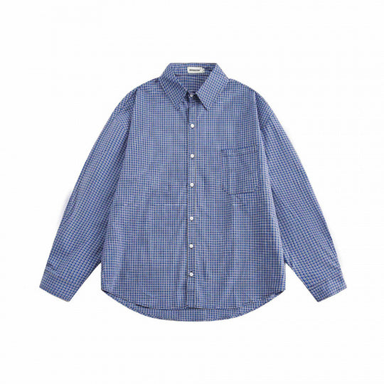 Unisex Oversize-Karohemd im Relaxed-Fit mit Button-Down-Kragen, Brusttasche und abgerundetem Saum Nord Taschen