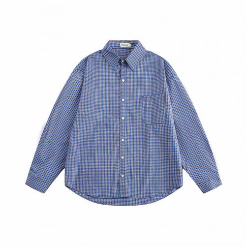 Unisex Oversize-Karohemd im Relaxed-Fit mit Button-Down-Kragen, Brusttasche und abgerundetem Saum Nord Taschen