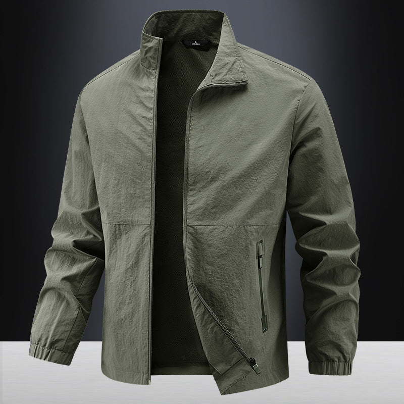 Herren Leichte technische Übergangsjacke mit Stehkragen atmungsaktivem Mesh-Futter und wasserabweisenden Reißverschlusstaschen Nord Taschen