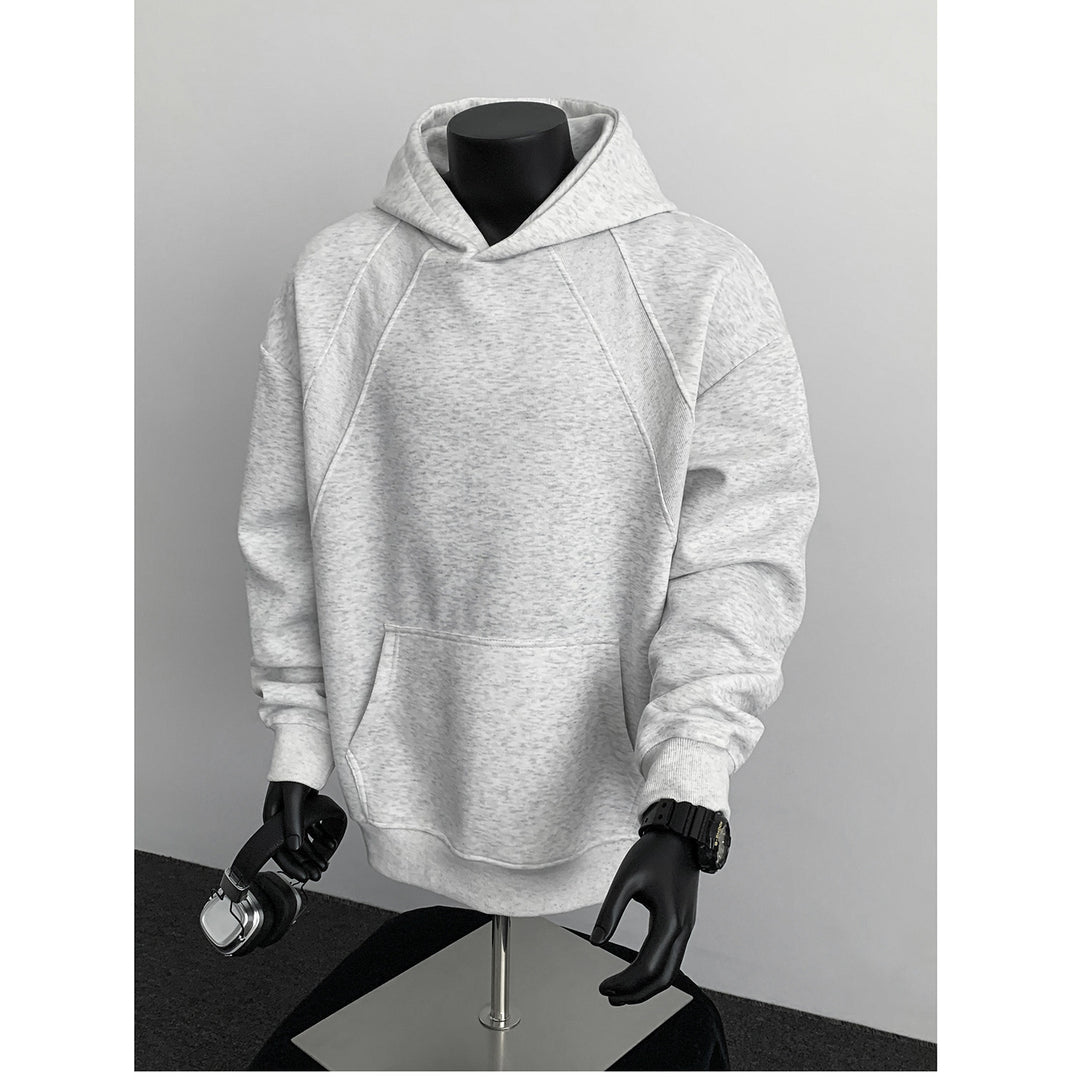 Herren Oversize-Kapuzenpullover mit diagonalem Einsatz und Kängurutasche Nord Taschen