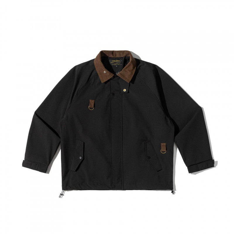 Unisex Kastenförmige Overshirt‑Jacke im Utility‑Stil mit Cordkragen, Pattentaschen und Kordelzugsaum Nord Taschen