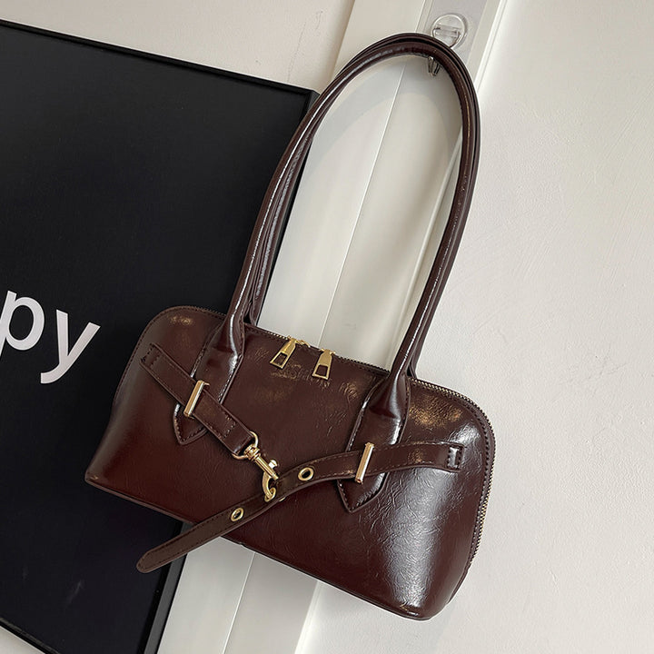 Damen Handtasche mit elegantem Hochglanzfinish und praktischen Tragegriffen Nord Taschen