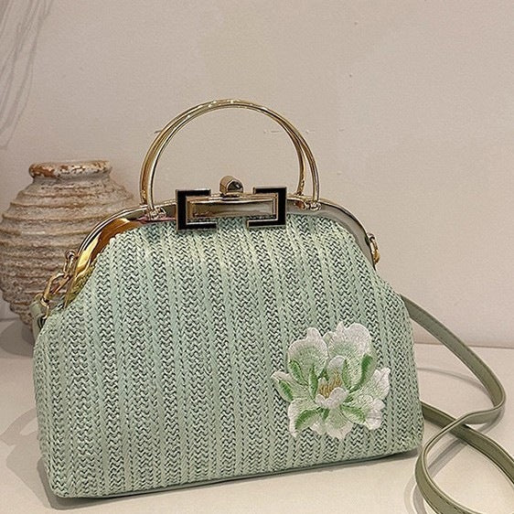 Damen modische Handtasche mit floralem Stickdesign Nord Taschen